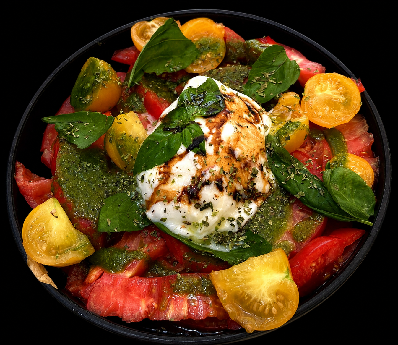 SALADA DE TOMATE COM QUEIJO BURATA