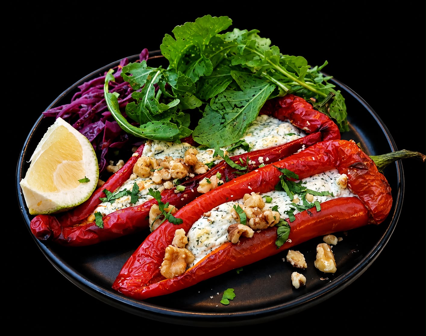 ROASTED PEPPERS WITH FETA AND DILL